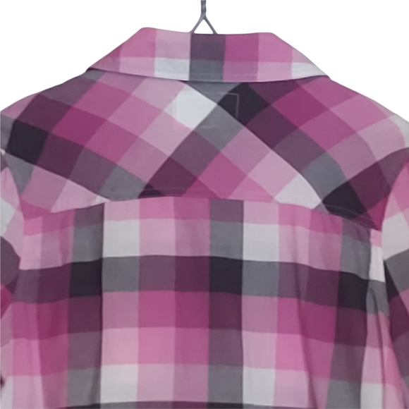 Aeropostale Pink & Purple Plaid Shirt - Picture 8 of 14